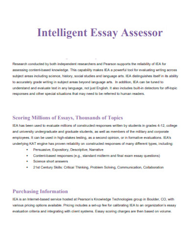 Intelligent Essay Assessor