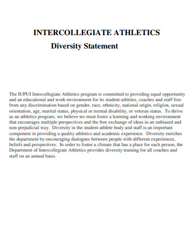 Intercollegiate Athletics Diversity Statement