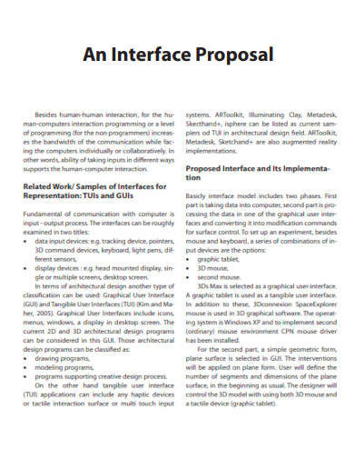 Interface Proposal