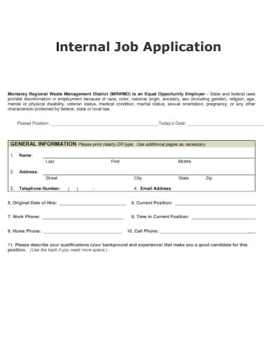 Internal Job Application