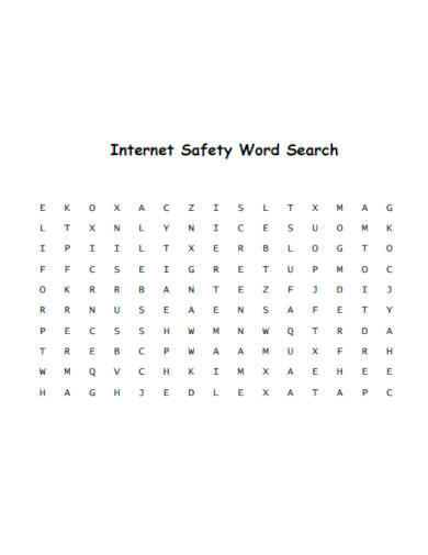 Internet Safety Word Search