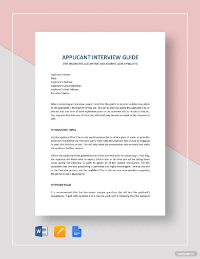 Interview Guide Bookkeeping Accounting and Auditing Clerk Template
