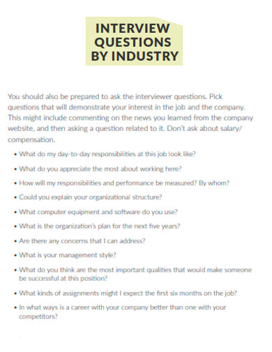 Interview Questions by Industry