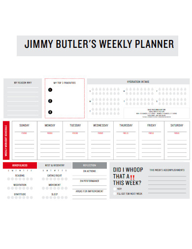 Jimmy Butler Weekly Planner