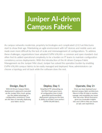 Juniper AI driven Campus Fabric