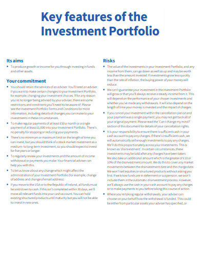 Key Features of Investment Portfolio 