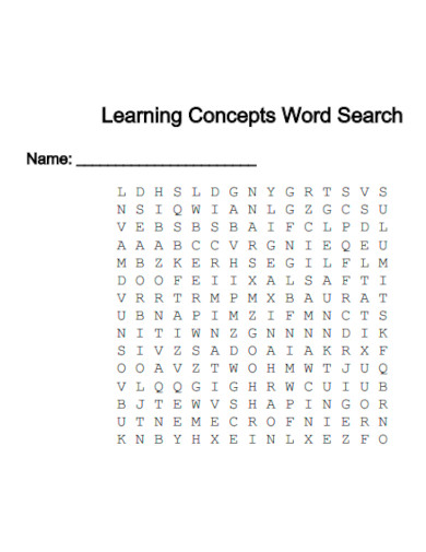 Learning Concepts Word Search