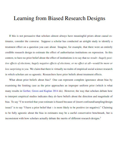 Learning from Biased Research Designs