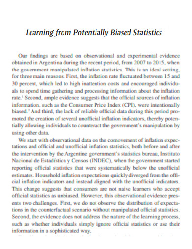 Learning from Potentially Biased Statistics