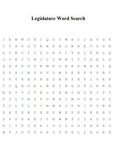 Legislature Word Search