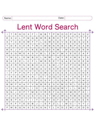 Lent Word Search