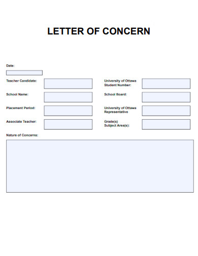 Letter of Concern