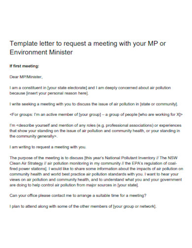 Letter to Request a Meeting With Your MP
