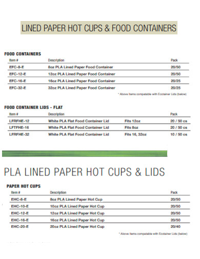 Lined Paper Hot Cup and Lids