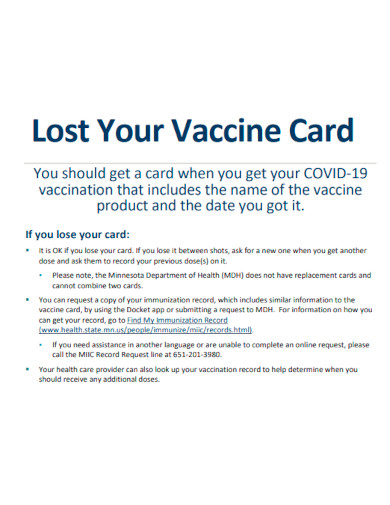 Lost Your Vaccine Card