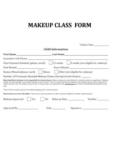 Makeup Class Form