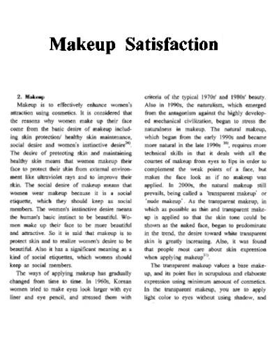 Makeup Satisfaction