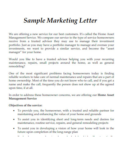 Marketing Letter