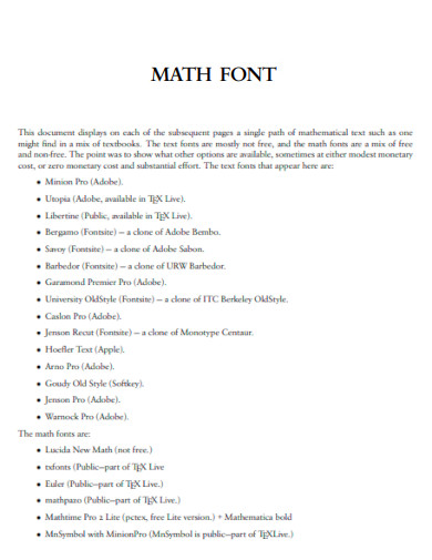 Math Font