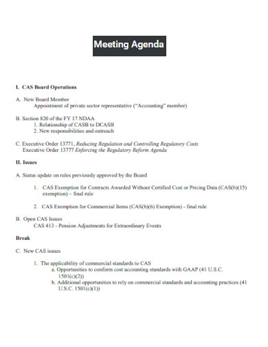 Meeting Agenda in PDF