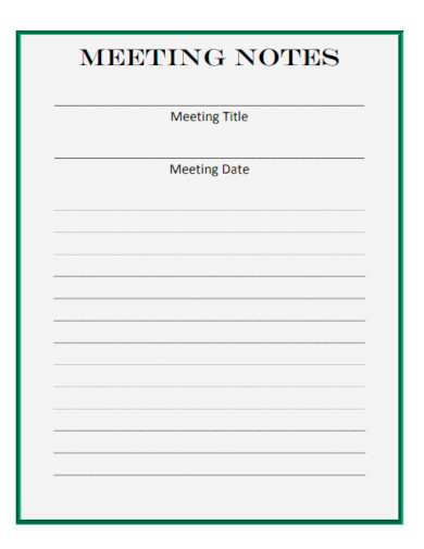 Meeting Notes Format