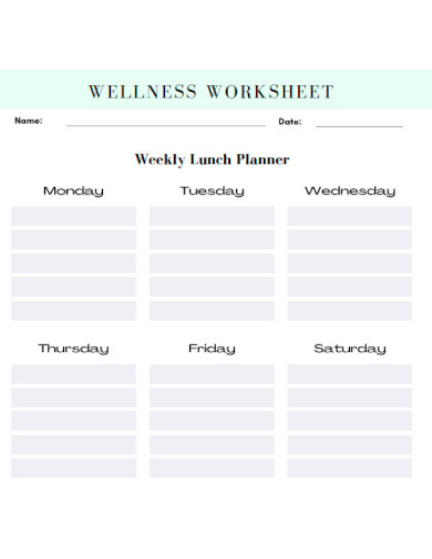 Mental Wellness Planner Worksheet