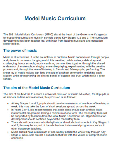 Model Music Curriculum
