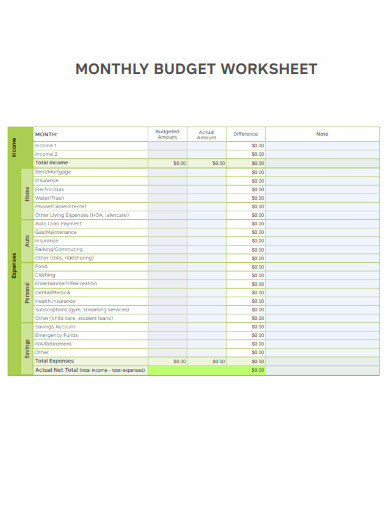 Monthly Budget Billing Option Worksheet