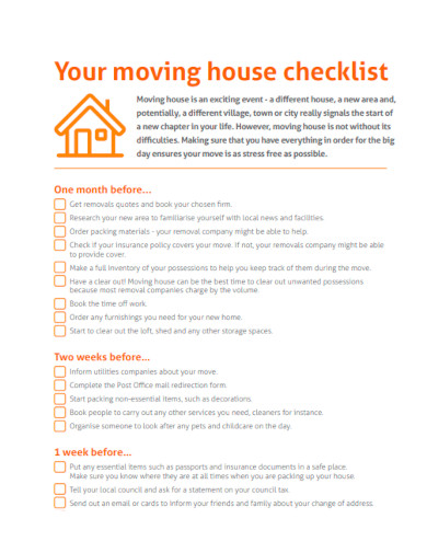 Moving House Packing Checklist