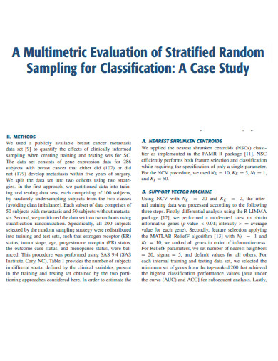 Multimetric Evaluation of Stratified Random Sampling