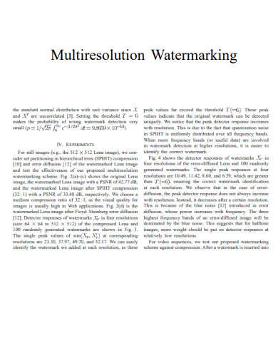 Multiresolution Watermarking