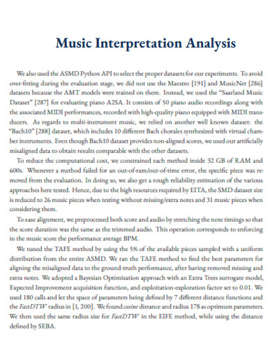 Music Interpretation Analysis