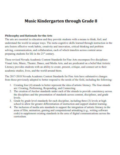 Music Kindergarten through Grade 8