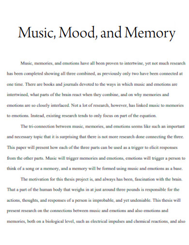 Music Mood and Memory
