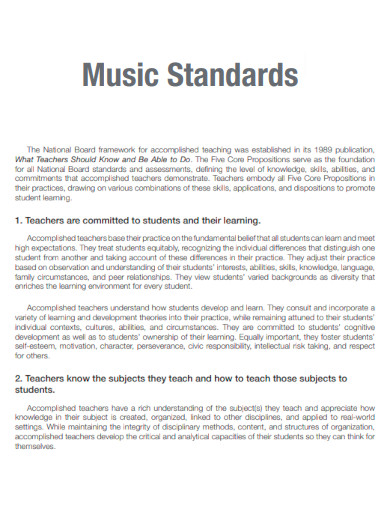 Music Standards
