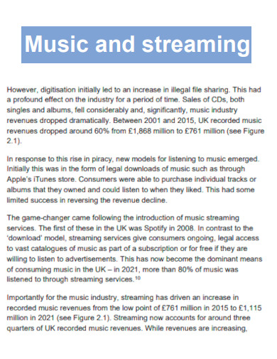 Music and Streaming