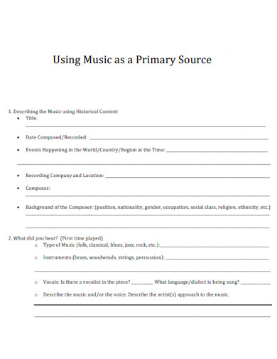 Music as Primary Source
