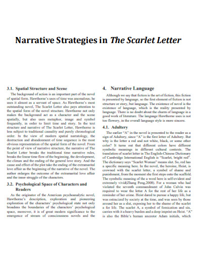 Narrative Strategies in Scarlet Letter