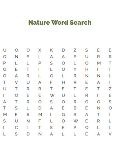 Nature Word Search