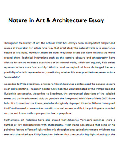 Nature in Art Architecture Essay