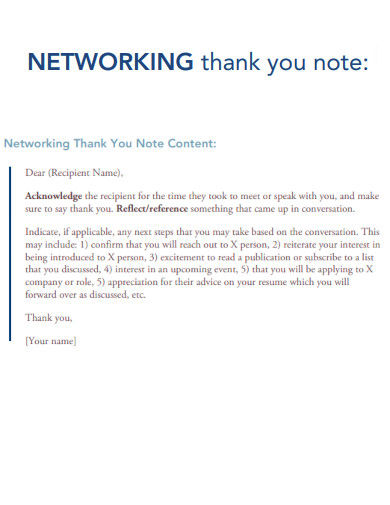 Networking Thank You Notes 
