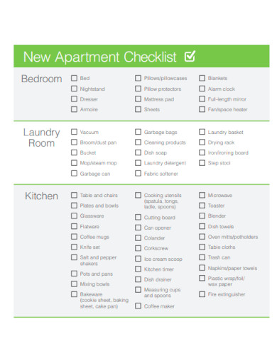 New Apartment Checklist
