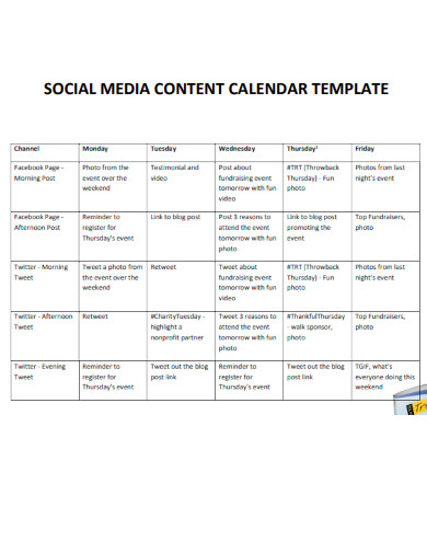 Non Profit Social Media Content Calendar