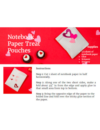 Notebook Paper Treat Pouches