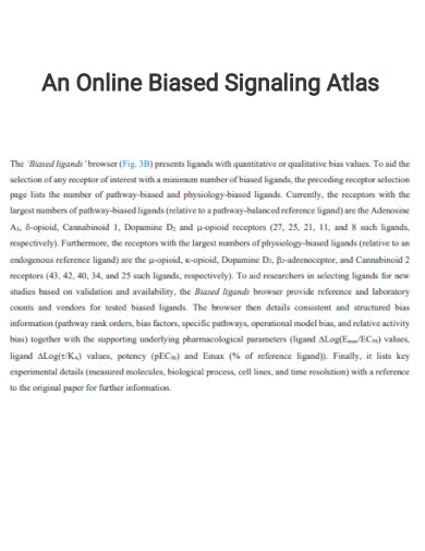 Online Biased Signaling Atlas