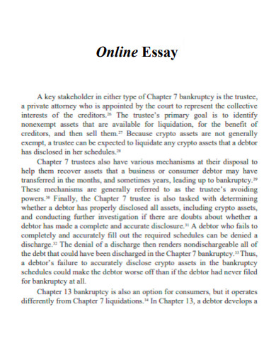 Online Essay