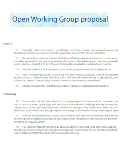 Open Working Group proposal