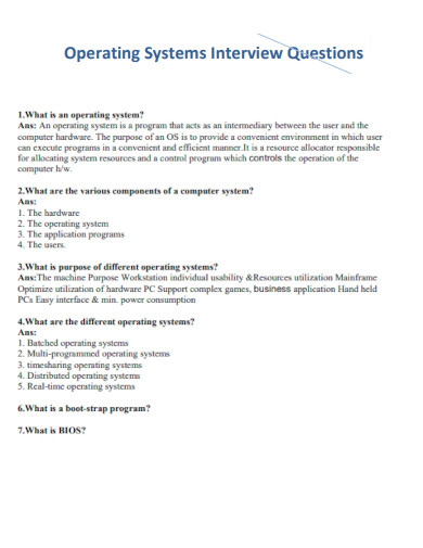 Operating Systems Interview Questions