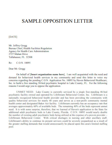 Opposition Letter