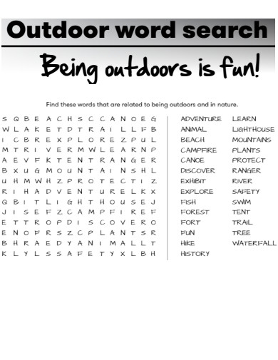 Outdoor word search